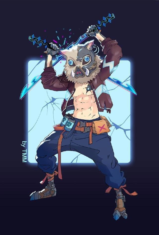 《鬼灭之刃》全员赛博朋克装，蝴蝶忍很迷人，甘露寺要打马赛克！