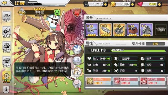 碧蓝航线110级全稀有舰娘面板数据图鉴